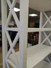 Стеллаж массив сосны Форест сквозной белый воск/антрацит(с крестом) белый