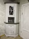 Комод буфета углового Форест белый воск/серый