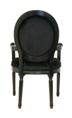 Мягкий стул с подлокотниками Diella Black Velvet