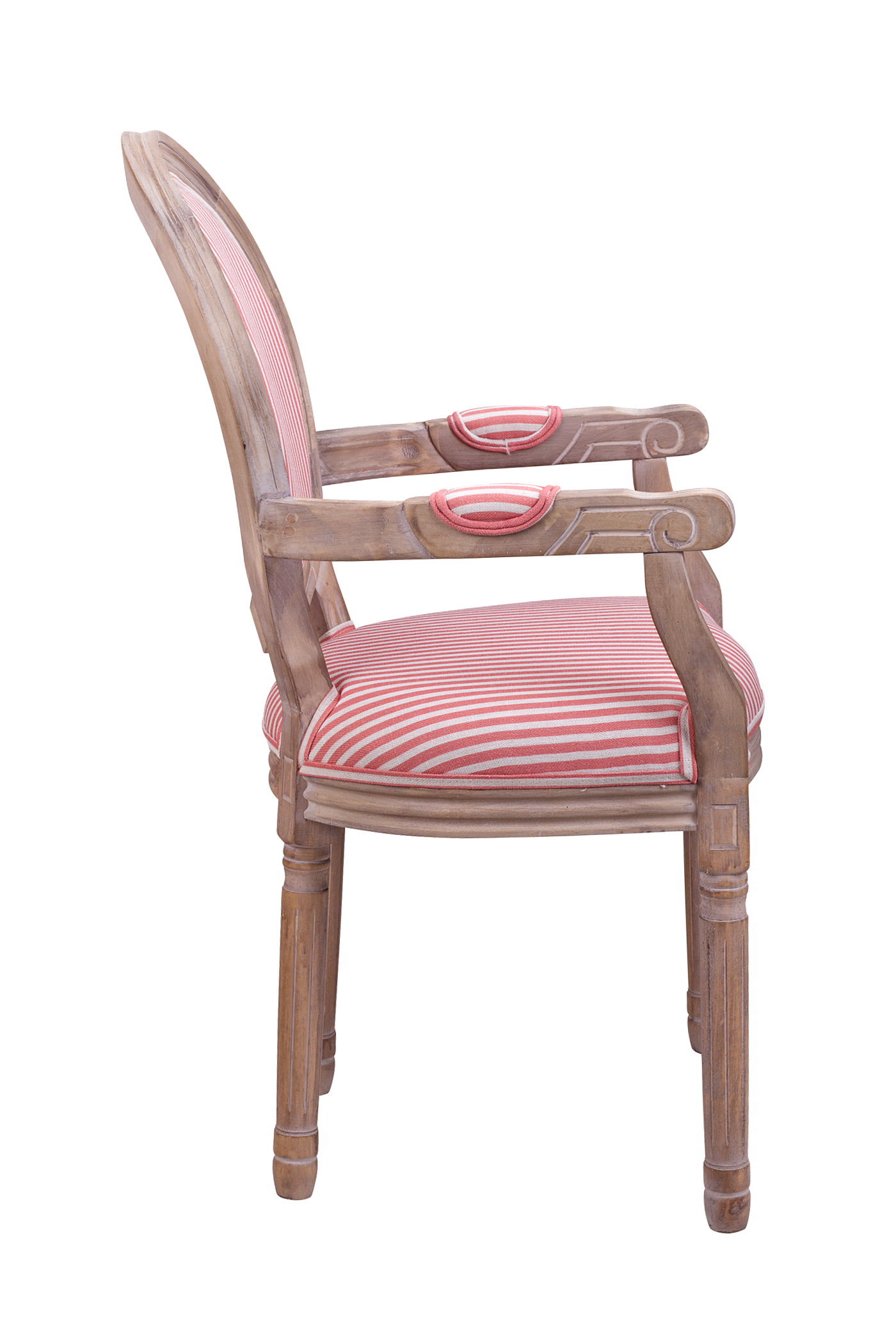 Мягкий стул с подлокотниками Volker Arm Pink Pinstripe