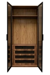 GD-10004-2 Шкаф Alto двухдверн c выдвижными ящиками, цвет дуб Барокко, дверцы стекло 100*57*228.5см