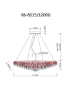 86-8015/1200G Люстра 120*60*h.36см, металл цвет шампань