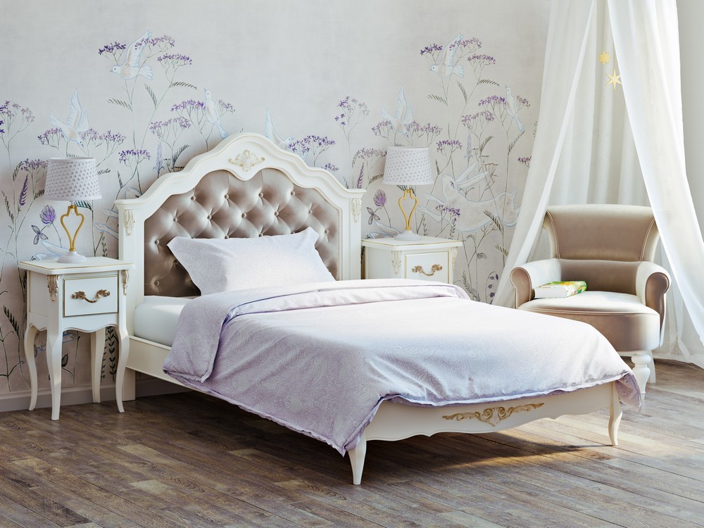 Кровать с мягким изголовьем 120*200 