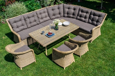 "Латтини" плетеный стол из искусственного ротанга 160х90см, цвет соломенный